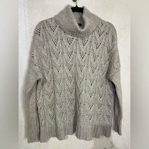 Tahari Light Gray Cowl Neck Sweater